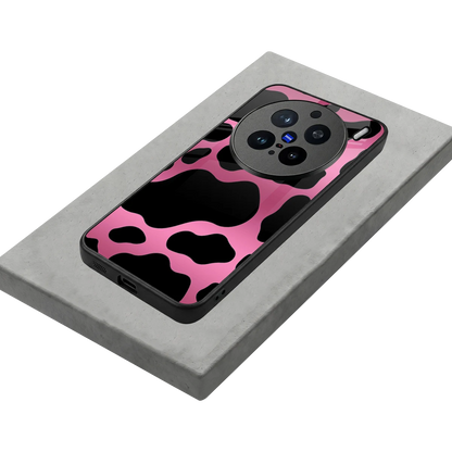 Black Pink Swirl stylish phone case for vivo x200 pro | glossy glass and slim fit