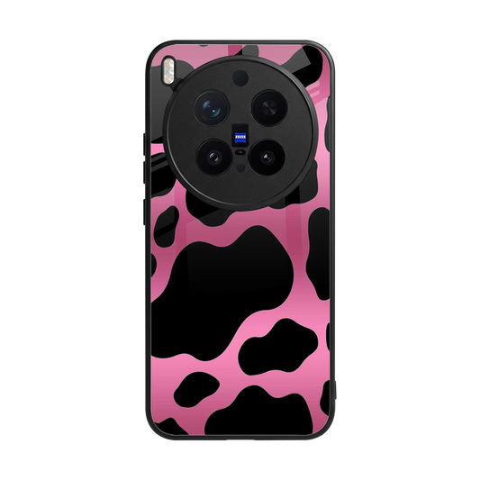 Black Pink Swirl back phone cover | glass case for vivo x300 pro