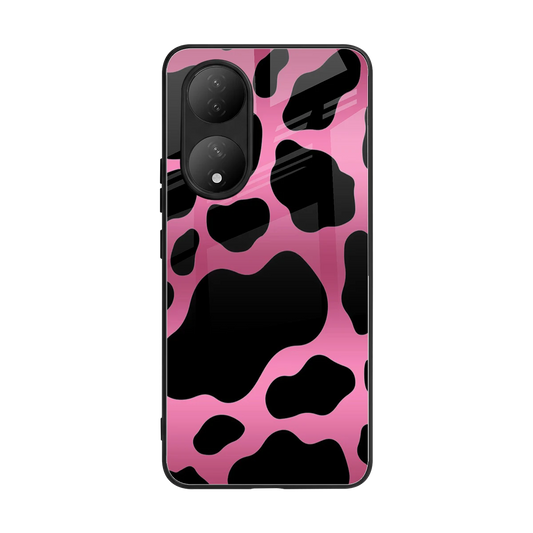 Black Pink Swirl back phone cover | glass case for Vivo-y100