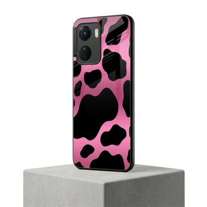 Black Pink Swirl vivo y16 mobile cover | shockproof glass phone case