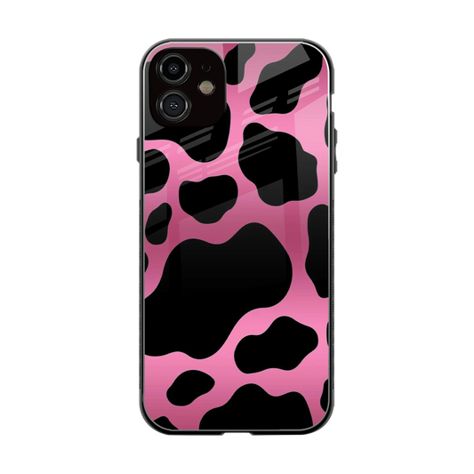 Black Pink Swirl back phone cover | glass case for iphone 12