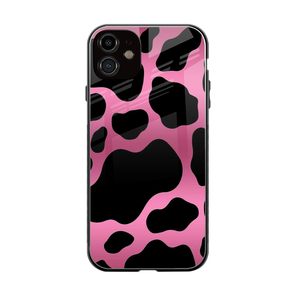 Black Pink Swirl back phone cover | glass case for iphone 11