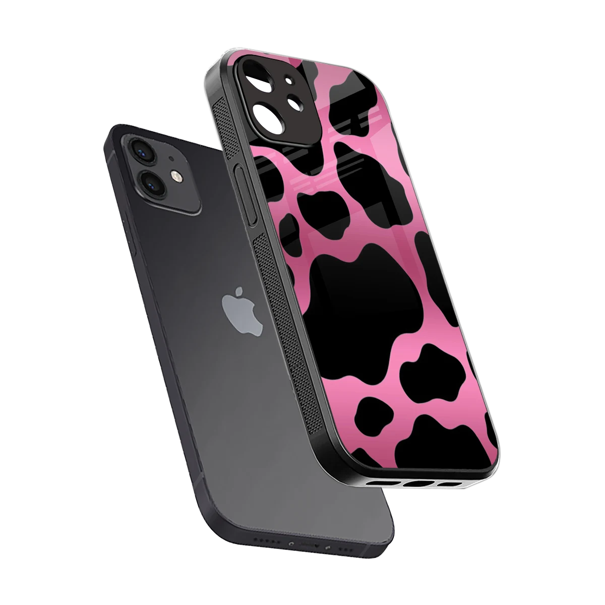 Black Pink Swirl sleek iphone 11 cover with tempered glass back and TPU edges