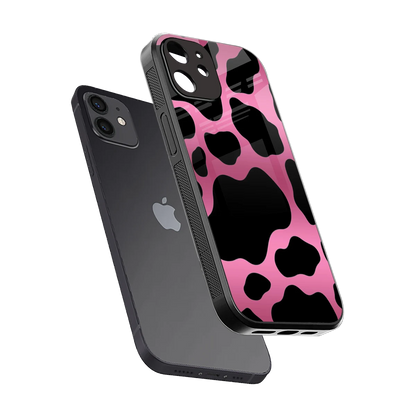 Black Pink Swirl sleek iphone 11 cover with tempered glass back and TPU edges