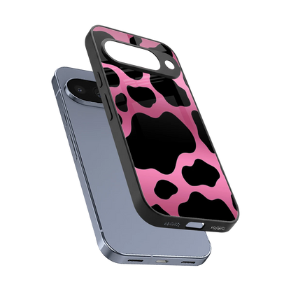 Black Pink Swirl sleek google pixel 10 cover with tempered glass back and TPU edges