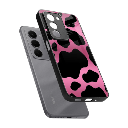 Black Pink Swirl sleek redmi 15 5g cover with tempered glass back and TPU edges