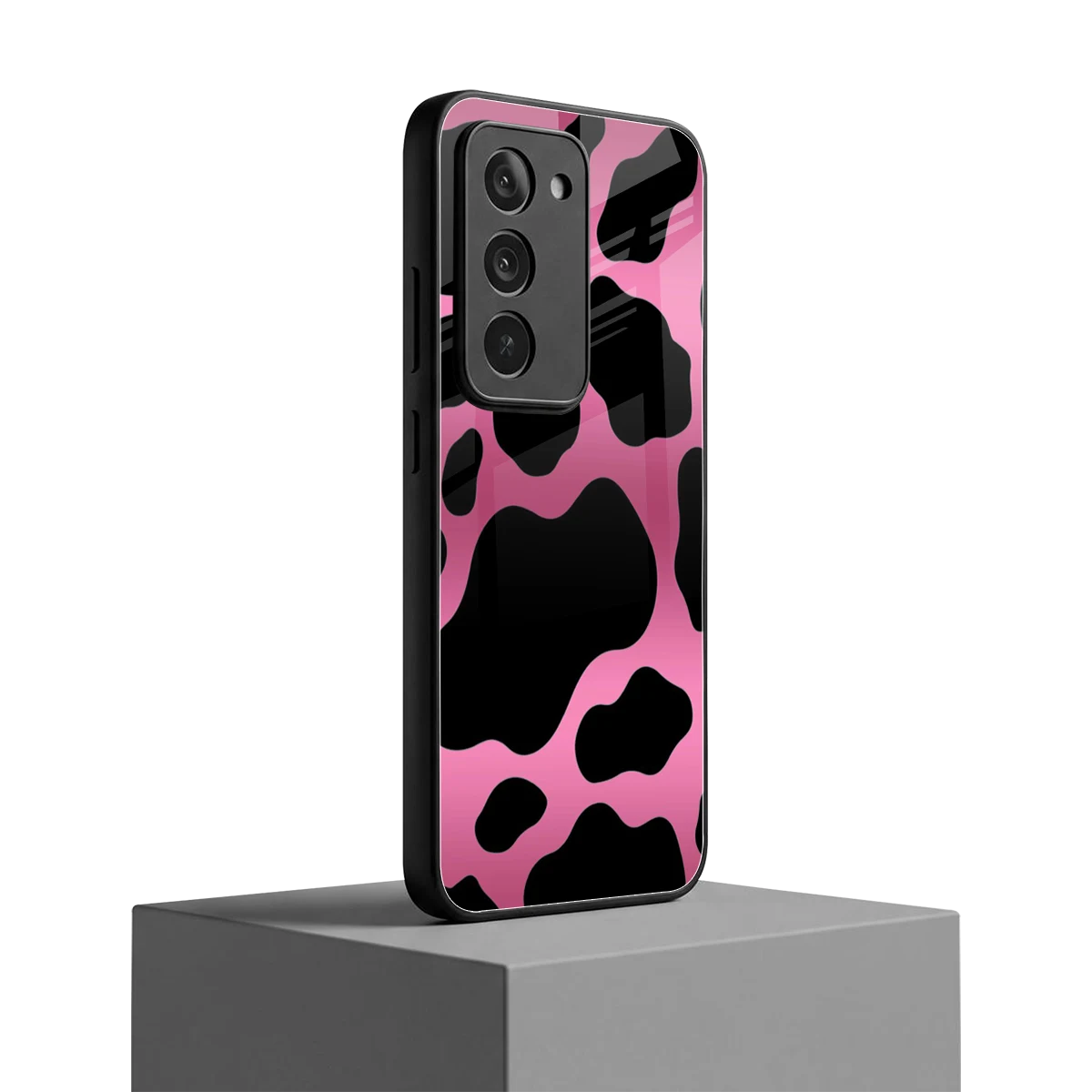 Black Pink Swirl redmi 15 5g mobile cover | shockproof glass phone case