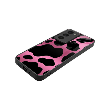 Black Pink Swirl stylish phone case for redmi 15 5g | glossy glass and slim fit