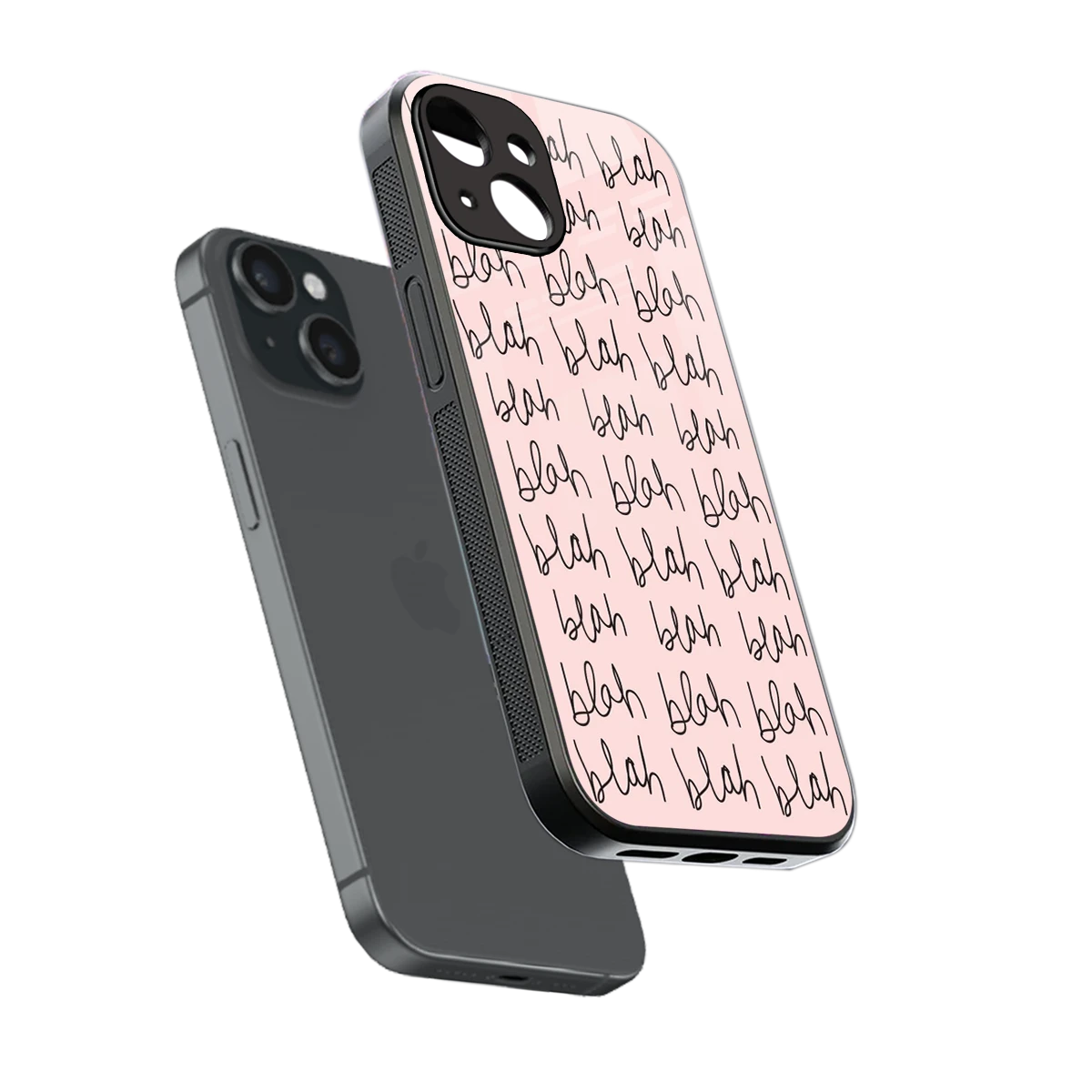 Blah Blah Blah sleek iphone 12 mini cover with tempered glass back and TPU edges