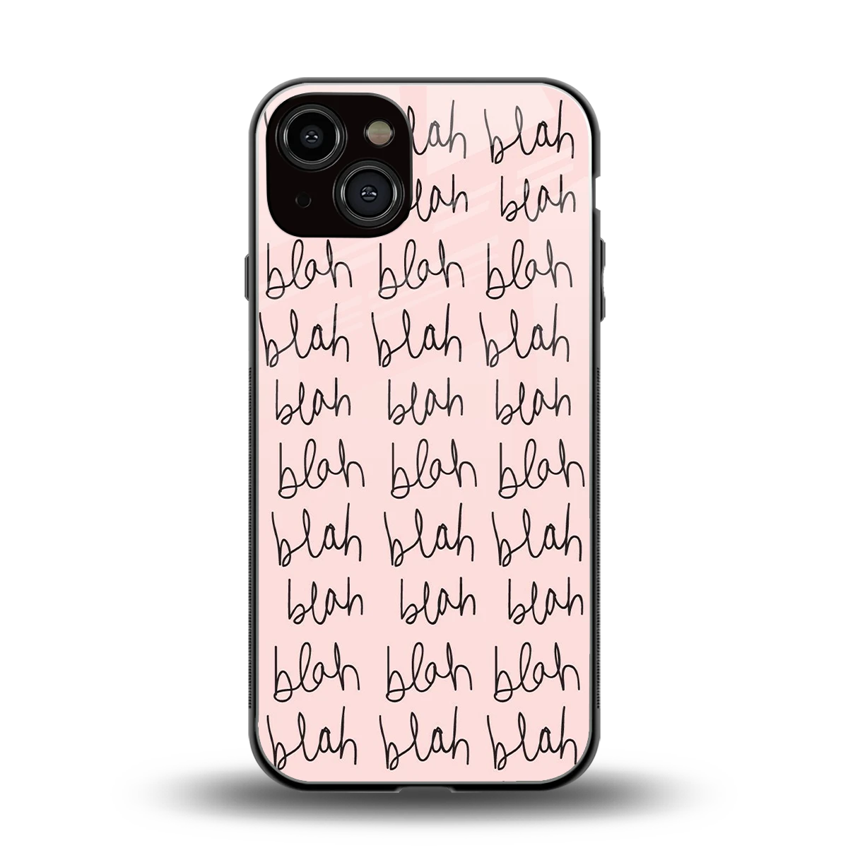 Blah Blah Blah back phone cover | glass case for iphone 14