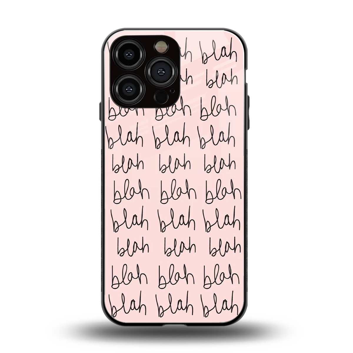 Blah Blah Blah back phone cover | glass case for iphone 15 pro max