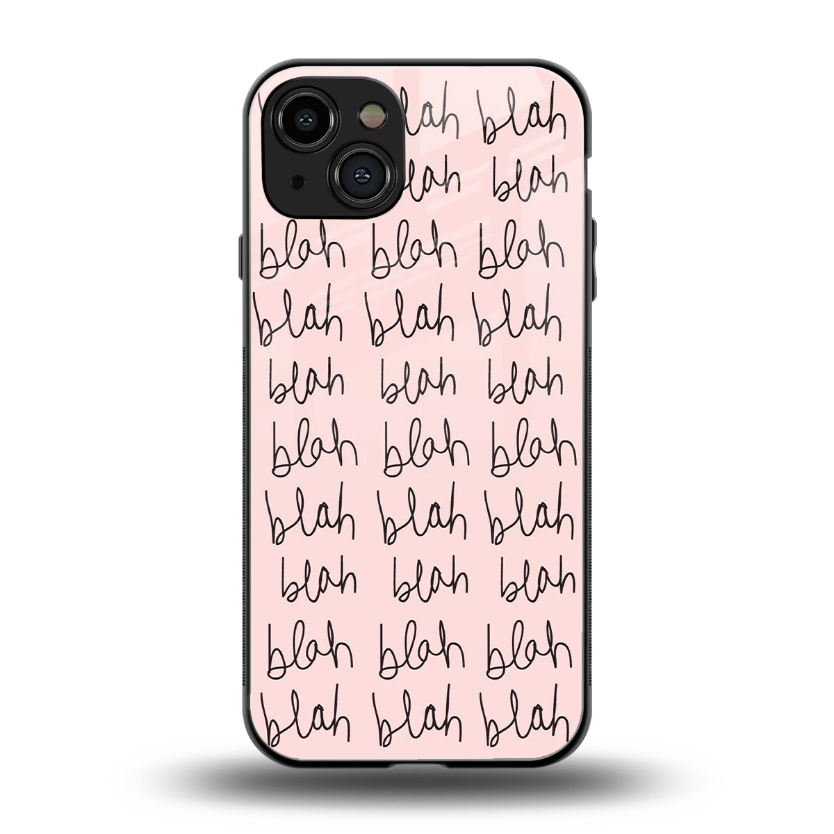 Blah Blah Blah back phone cover | glass case for iphone 15