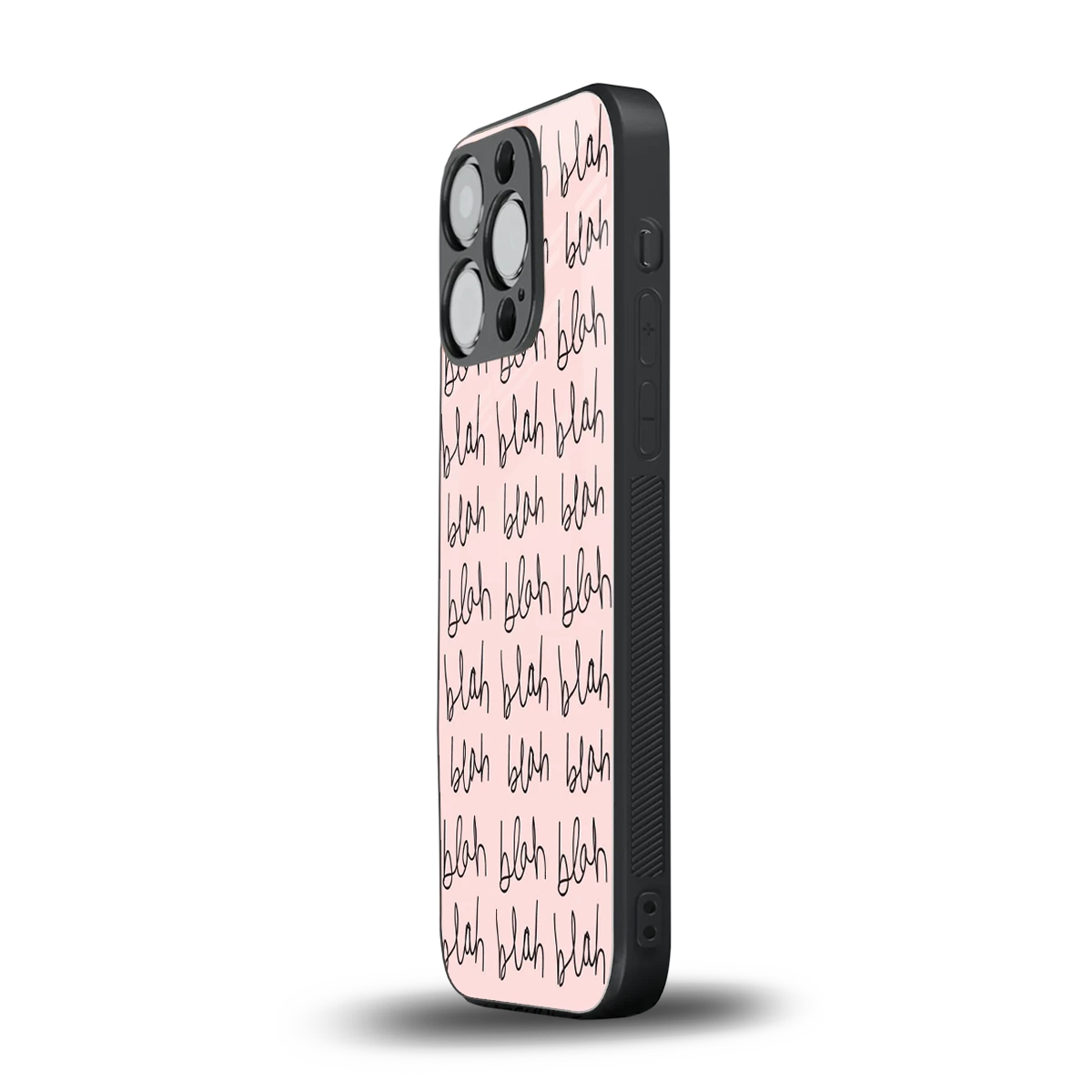 Blah Blah Blah iphone 16 pro mobile cover | shockproof glass phone case