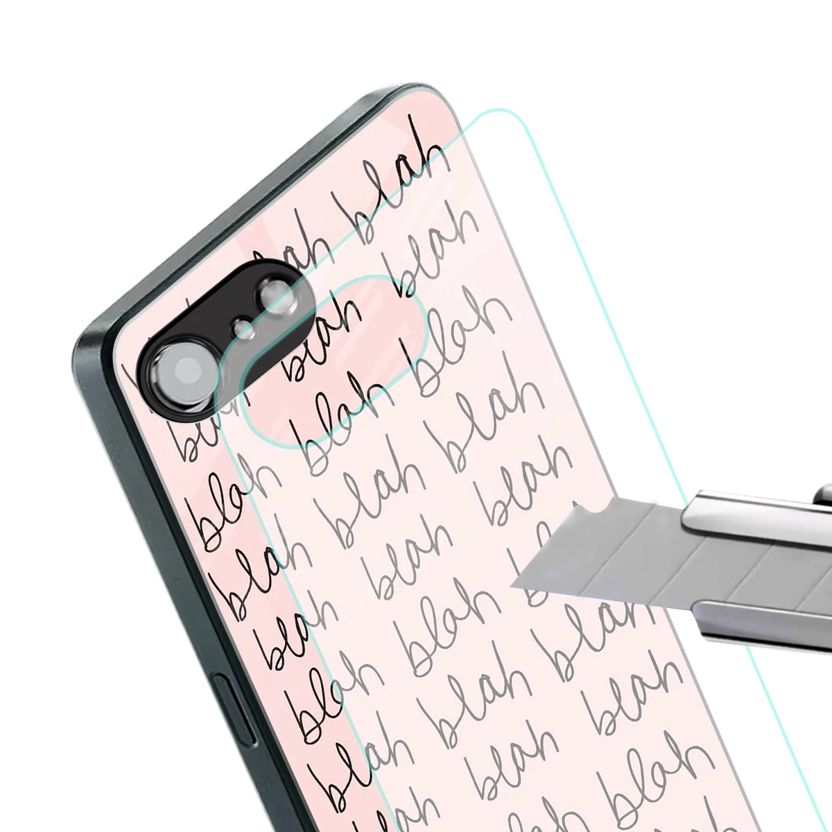Blah Blah Blah stylish phone case for iphone 17e | glossy glass and slim fit