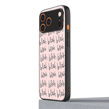 Blah Blah Blah iphone 17 pro mobile cover | shockproof glass phone case