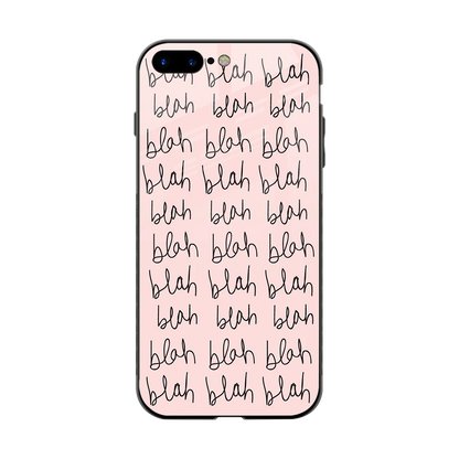 Blah Blah Blah back phone cover | glass case for iphone 7 plus