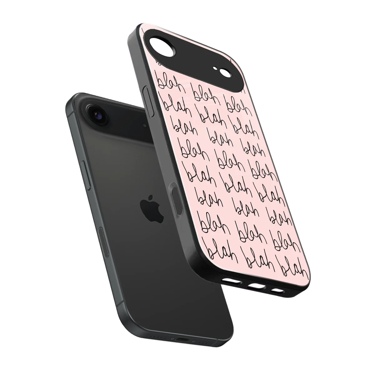 Blah Blah Blah sleek iphone air cover with tempered glass back and TPU edges