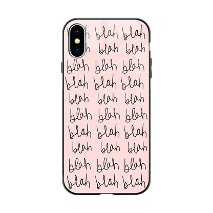 Blah Blah Blah back phone cover | glass case for iphone xs