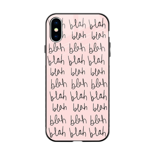 Blah Blah Blah back phone cover | glass case for iphone xs
