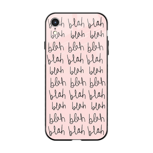 Blah Blah Blah back phone cover | glass case for iphone xr