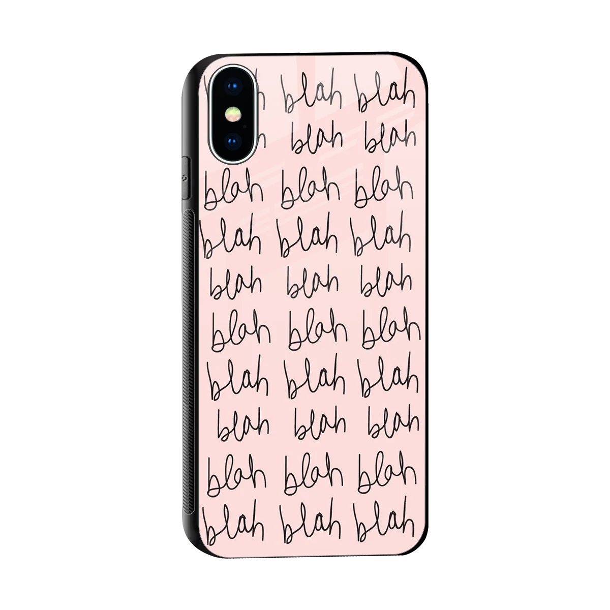 Blah Blah Blah sleek iphone xs cover with tempered glass back and TPU edges