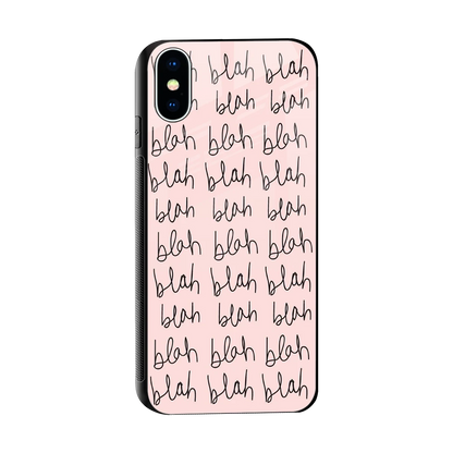 Blah Blah Blah sleek iphone xs cover with tempered glass back and TPU edges
