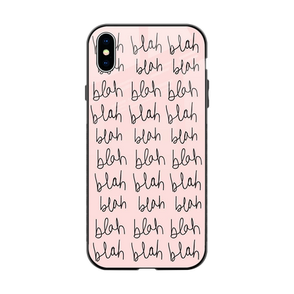 Blah Blah Blah back phone cover | glass case for iphone xs max