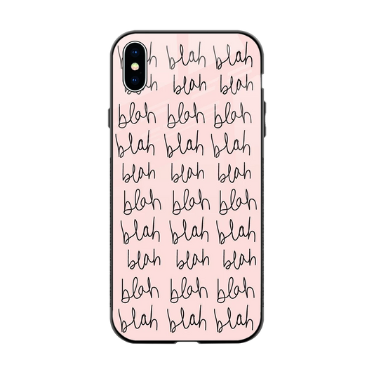 Blah Blah Blah back phone cover | glass case for iphone xs max