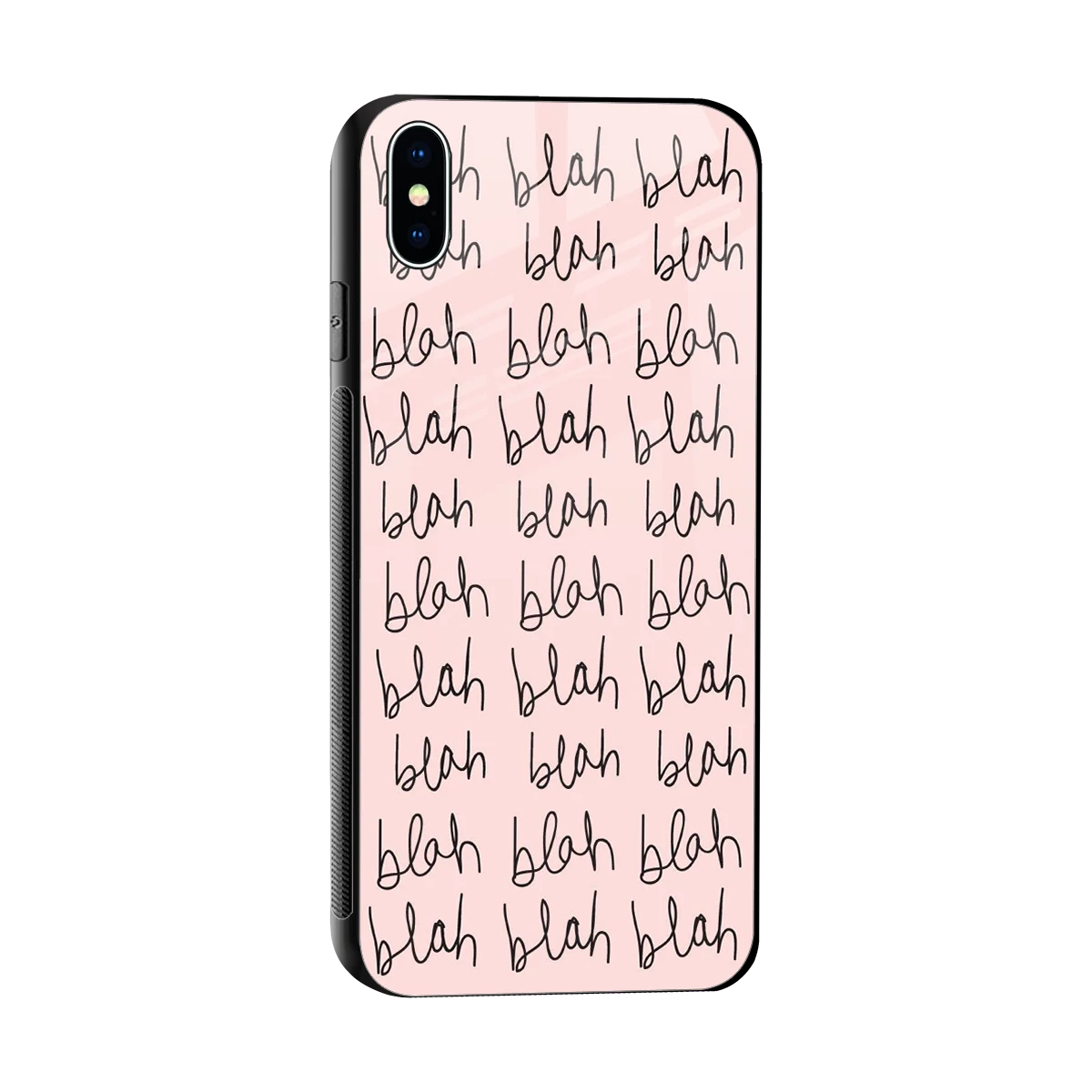 Blah Blah Blah sleek iphone xs max cover with tempered glass back and TPU edges