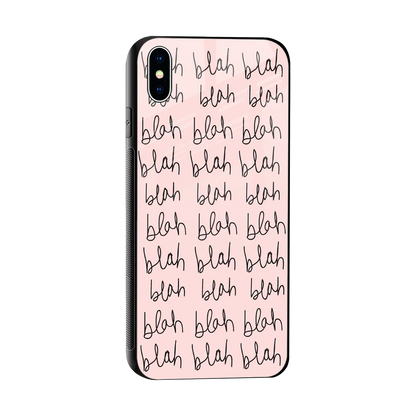 Blah Blah Blah sleek iphone xs max cover with tempered glass back and TPU edges
