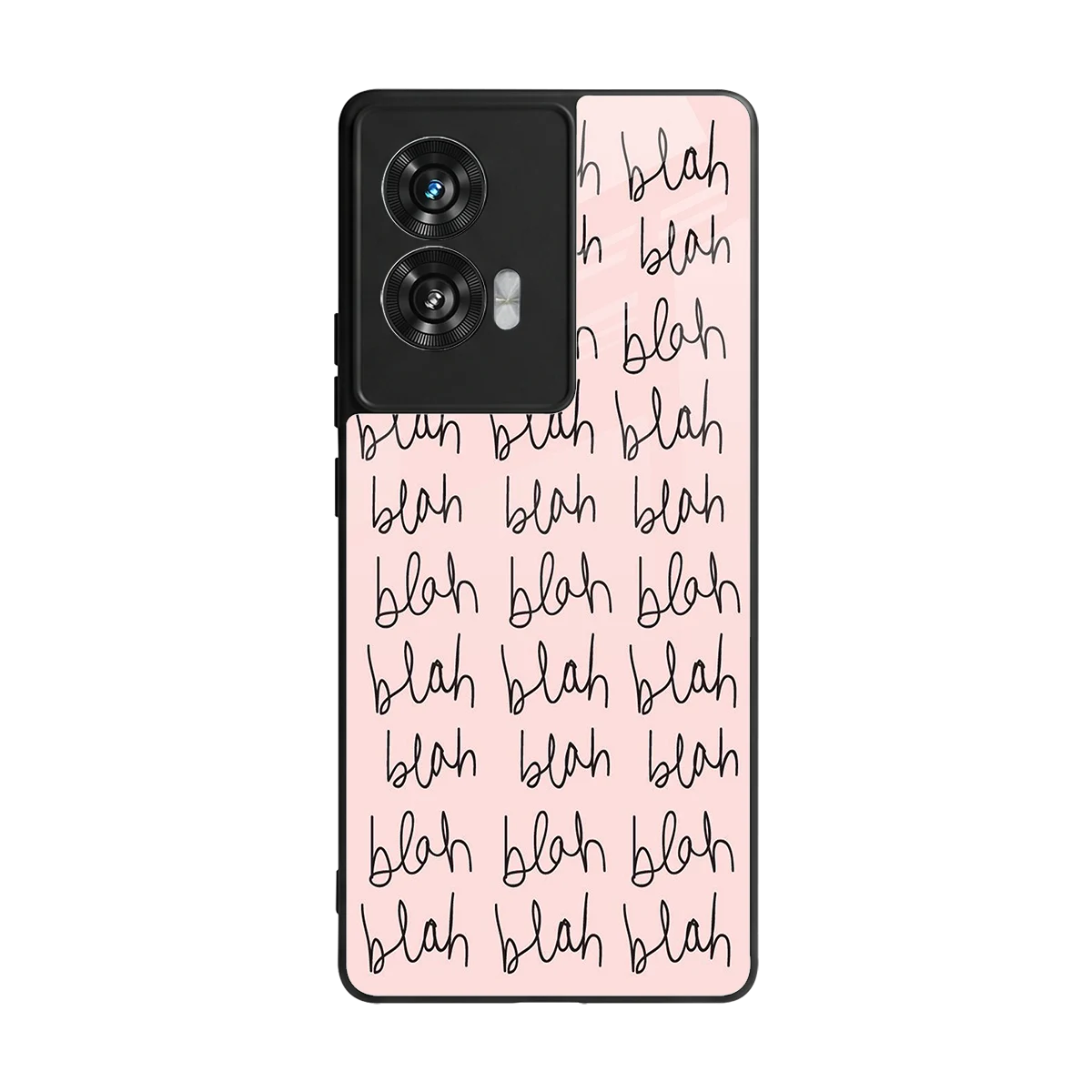 Blah Blah Blah back phone cover | glass case for motorola edge 50 fusion