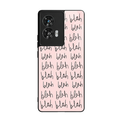 Blah Blah Blah back phone cover | glass case for motorola edge 50 fusion