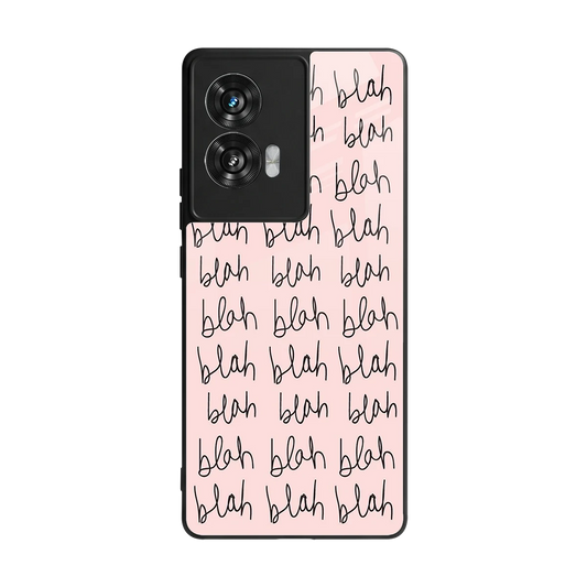 Blah Blah Blah back phone cover | glass case for motorola edge 50 fusion