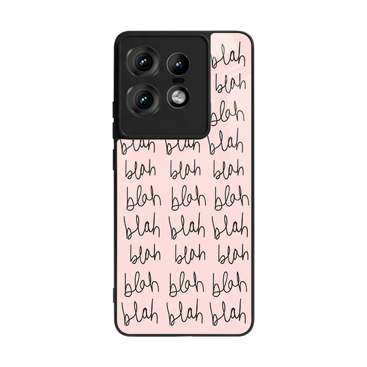 Blah Blah Blah back phone cover | glass case for motorola edge 50 pro