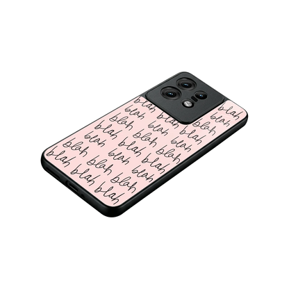 Blah Blah Blah stylish phone case for motorola edge 50 pro | glossy glass and slim fit