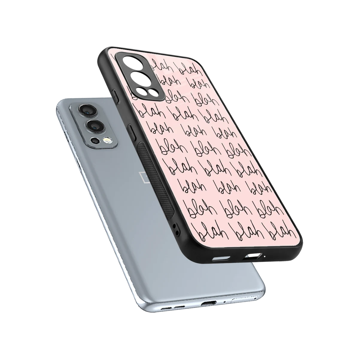 Blah Blah Blah sleek oneplus nord 2 cover with tempered glass back and TPU edges