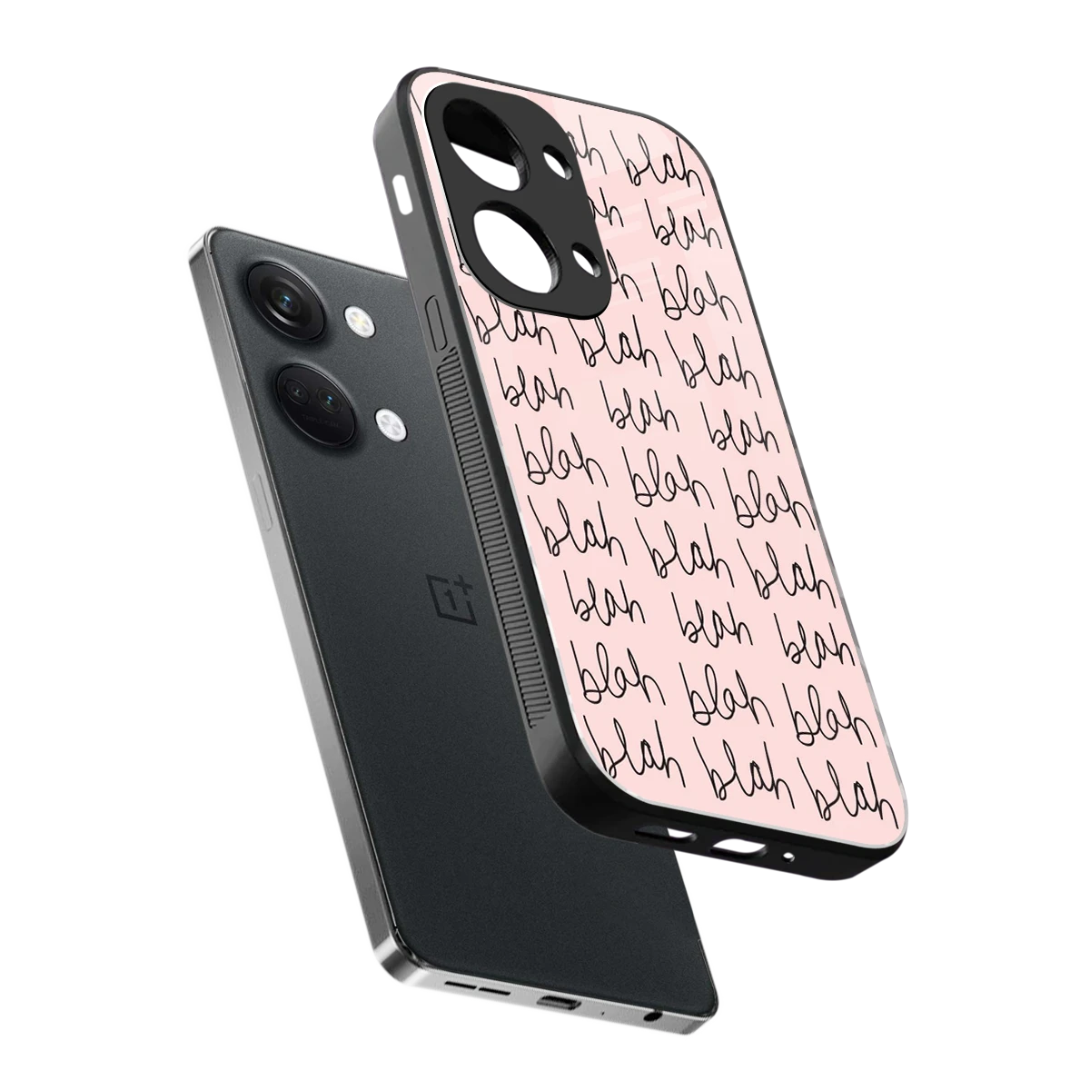 Blah Blah Blah sleek oneplus nord 3 cover with tempered glass back and TPU edges