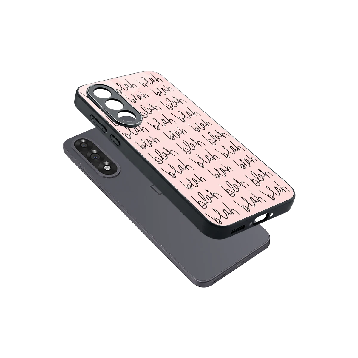 Blah Blah Blah sleek oneplus nord 5 cover with tempered glass back and TPU edges