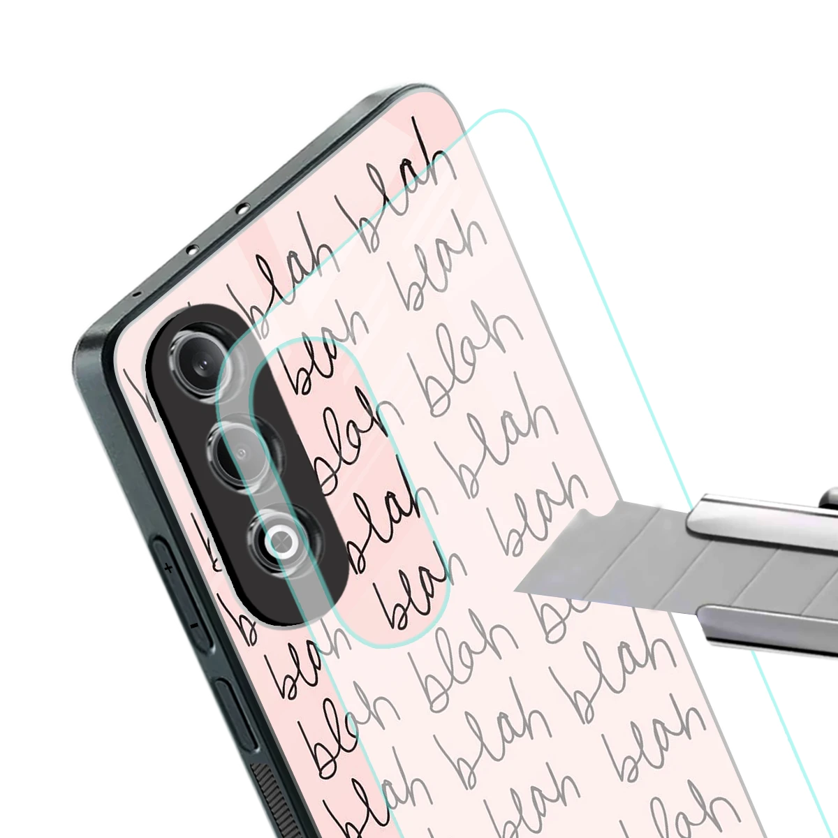 Blah Blah Blah stylish phone case for oneplus nord ce 4 | glossy glass and slim fit