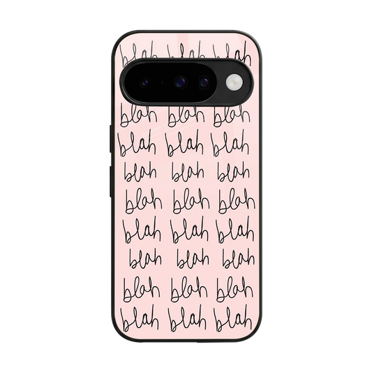 Blah Blah Blah back phone cover | glass case for google pixel 10