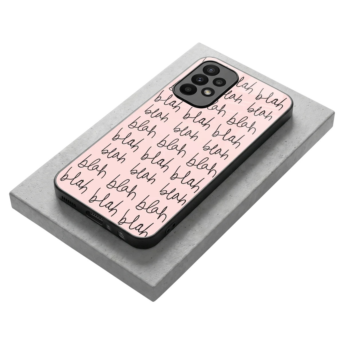 Blah Blah Blah stylish phone case for samsung galaxy a23 | glossy glass and slim fit