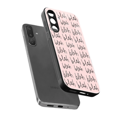 Blah Blah Blah sleek samsung galaxy m56 5g cover with tempered glass back and TPU edges