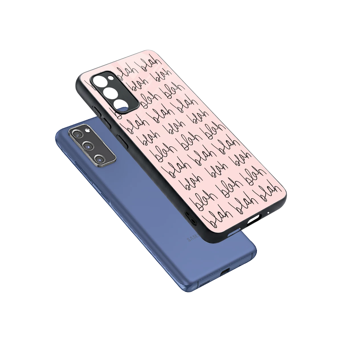Blah Blah Blah sleek samsung galaxy s20 fe cover with tempered glass back and TPU edges