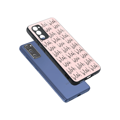 Blah Blah Blah sleek samsung galaxy s20 fe cover with tempered glass back and TPU edges
