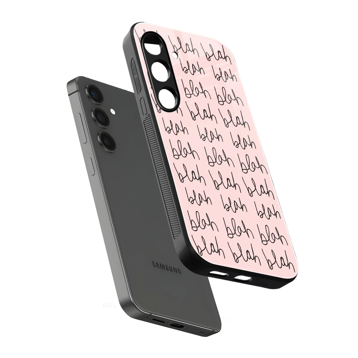 Blah Blah Blah sleek samsung galaxy s25 cover with tempered glass back and TPU edges