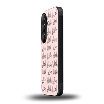 Blah Blah Blah samsung galaxy s24 fe mobile cover | shockproof glass phone case