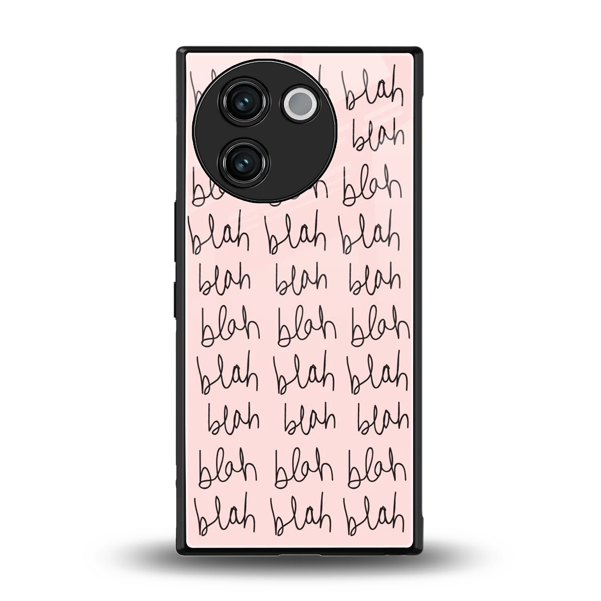 Blah Blah Blah back phone cover | glass case for vivo v30e