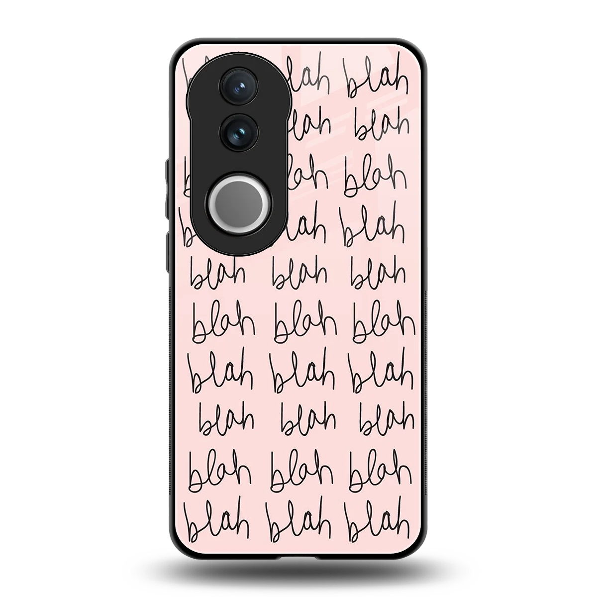 Blah Blah Blah back phone cover | glass case for vivo v50