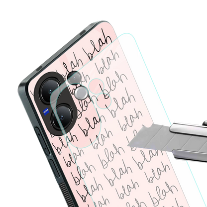 Blah Blah Blah stylish phone case for vivo v60 | glossy glass and slim fit