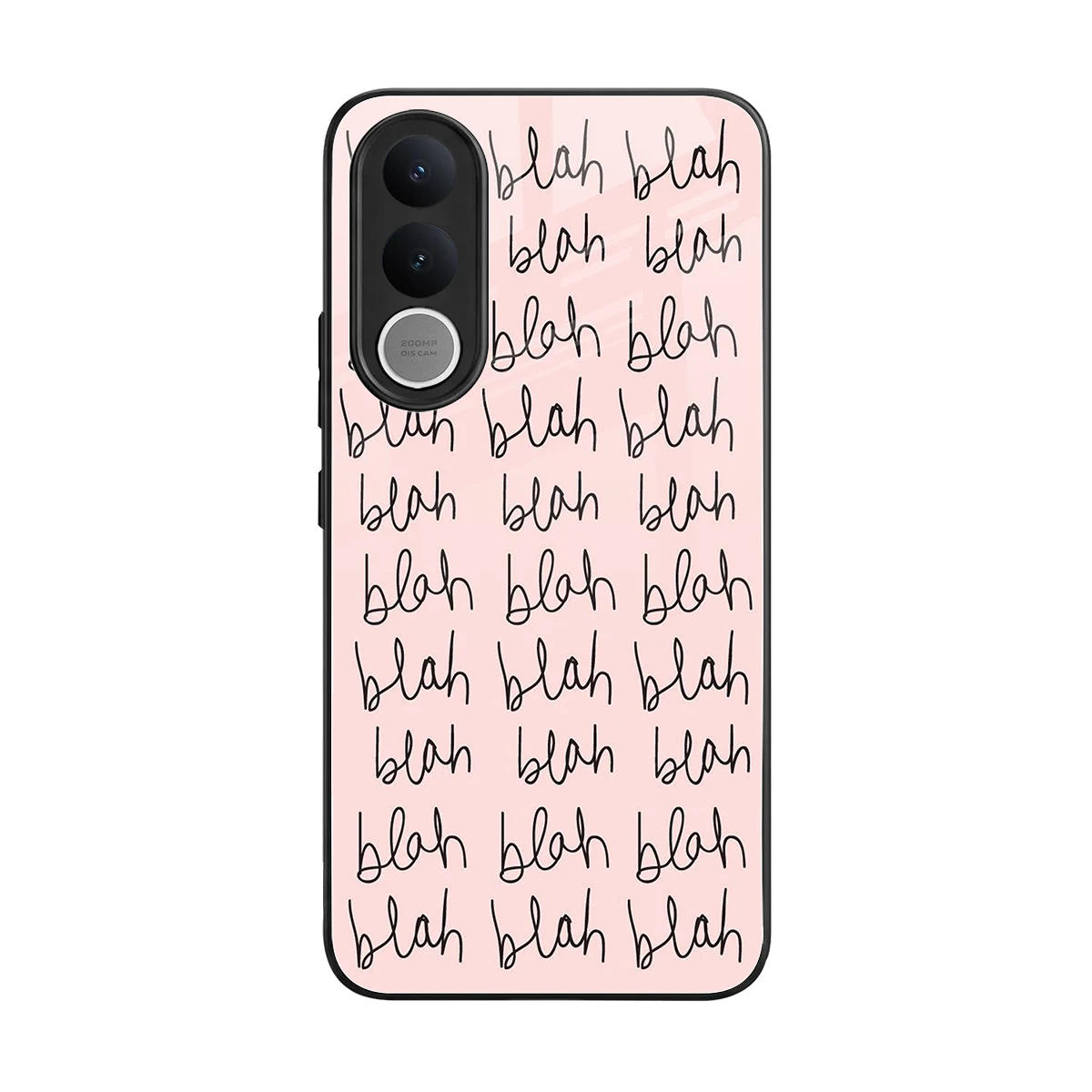 Blah Blah Blah back phone cover | glass case for vivo v70 fe